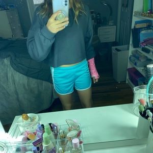 teal shorts
